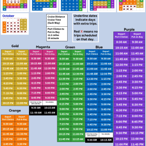 2026 Jet Express Schedule of Service between Port Clinton and Put-in-Bay